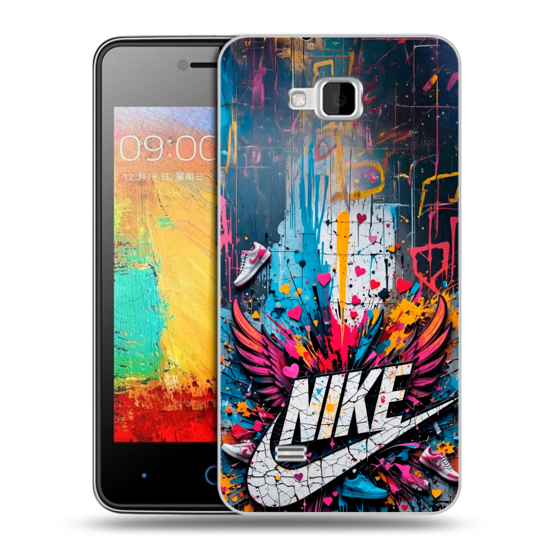 Силиконовый чехол на ZTE Blade AF3 с принтом Nike Найк Силиконовый чехол на ZTE Blade AF3 с принтом Nike Найк