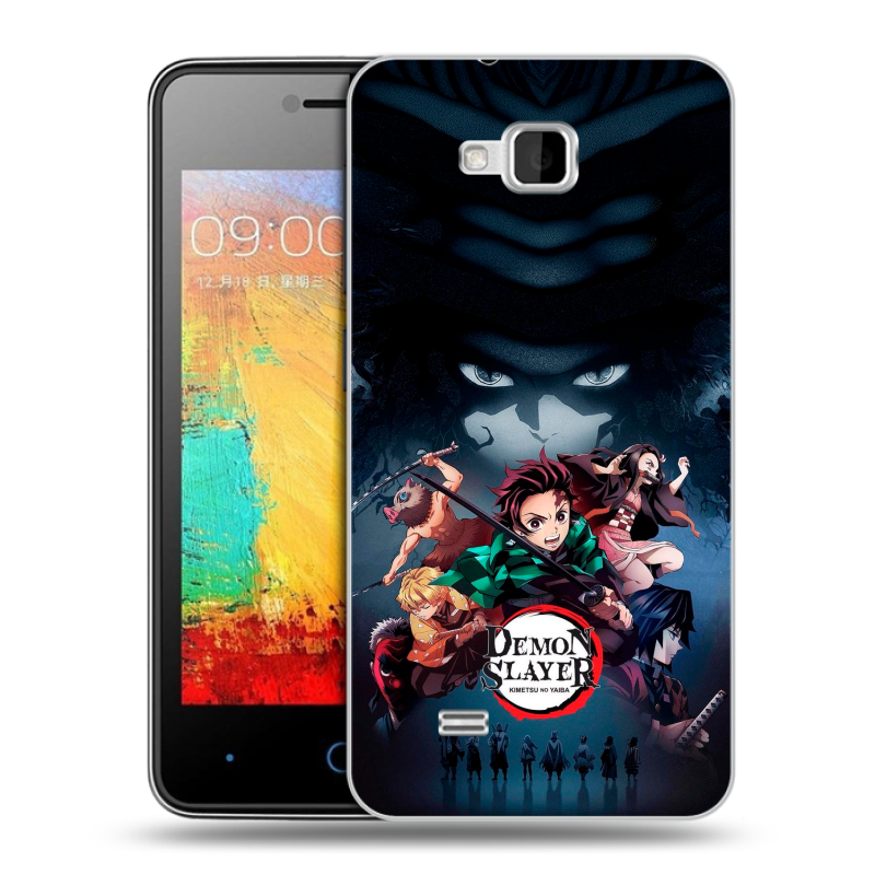Силиконовый чехол на ZTE Blade AF3 с принтом Demon Slayer Клинок рассекающий демонов Силиконовый чехол на ZTE Blade AF3 с принтом Demon Slayer Клинок рассекающий демонов