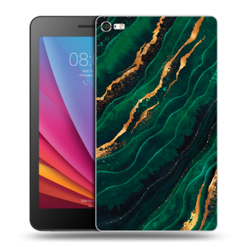 Силиконовый чехол на планшета Huawei MediaPad T2 7.0 Pro с принтом Мрамор зеленое золото