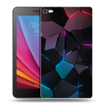 Силиконовый чехол на планшета Huawei MediaPad T2 7.0 Pro с принтом Геометрия неона