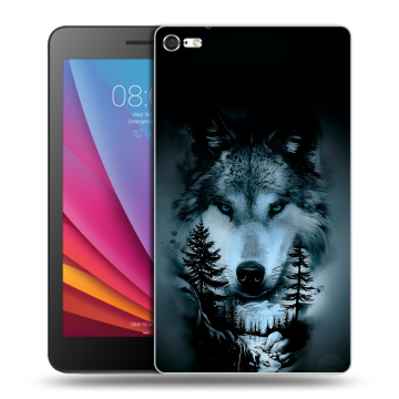 Силиконовый чехол на планшета Huawei MediaPad T2 7.0 Pro с принтом Лесной волк