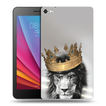 Силиконовый чехол на планшета Huawei MediaPad T2 7.0 Pro с принтом Лев с короной