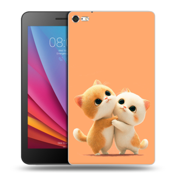 Силиконовый чехол на планшета Huawei MediaPad T2 7.0 Pro с принтом Милые котики