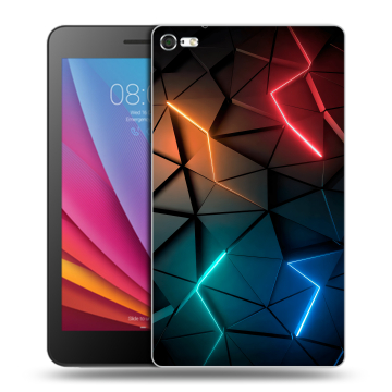 Силиконовый чехол на планшета Huawei MediaPad T2 7.0 Pro с принтом Абстракция неон