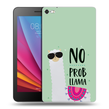 Силиконовый чехол на планшета Huawei MediaPad T2 7.0 Pro с принтом Лама