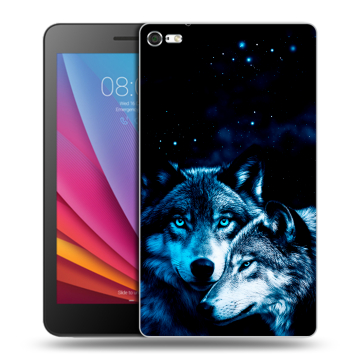 Силиконовый чехол на планшета Huawei MediaPad T2 7.0 Pro с принтом Волки