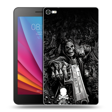 Силиконовый чехол на планшета Huawei MediaPad T2 7.0 Pro с принтом Скелет