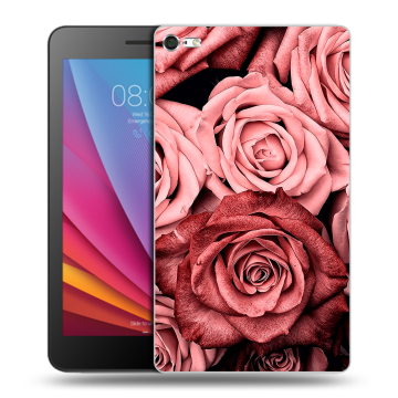 Силиконовый чехол на планшета Huawei MediaPad T2 7.0 Pro с принтом Цветы розы