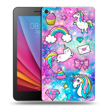 Силиконовый чехол на Huawei MediaPad T2 7.0 Pro с принтом Единороги
