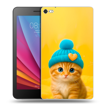 Силиконовый чехол на Huawei MediaPad T2 7.0 Pro с принтом Котенок в шапке