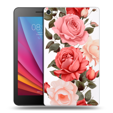Силиконовый чехол на Huawei MediaPad T2 7.0 Pro с принтом Розы Силиконовый чехол на Huawei MediaPad T2 7.0 Pro с принтом Розы