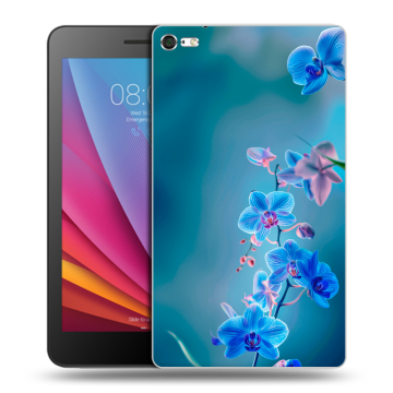 Силиконовый чехол на Huawei MediaPad T2 7.0 Pro с принтом Голубые цветы Силиконовый чехол на Huawei MediaPad T2 7.0 Pro с принтом Голубые цветы