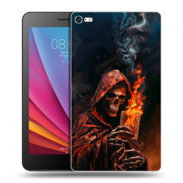 Силиконовый чехол на Huawei MediaPad T2 7.0 Pro с принтом Скелет и карты