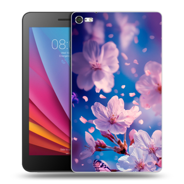 Силиконовый чехол на Huawei MediaPad T2 7.0 Pro с принтом цветы бабочки