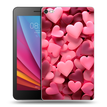 Силиконовый чехол на Huawei MediaPad T2 7.0 Pro с принтом розовые сердечки Силиконовый чехол на Huawei MediaPad T2 7.0 Pro с принтом розовые сердечки