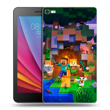 Силиконовый чехол на Huawei MediaPad T2 7.0 Pro с принтом Майнкрафт Minecraft