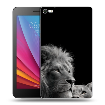 Силиконовый чехол на Huawei MediaPad T2 7.0 Pro с принтом Лев кошки