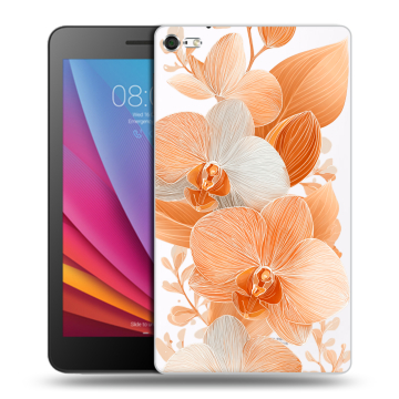 Силиконовый чехол на Huawei MediaPad T2 7.0 Pro с принтом Бежевые цветы