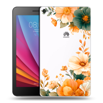 Силиконовый чехол на Huawei MediaPad T2 7.0 Pro с принтом Цветы принт