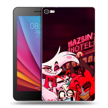 Силиконовый чехол на Huawei MediaPad T2 7.0 Pro с принтом Hazbin Hotel Отель Хазбин Силиконовый чехол на Huawei MediaPad T2 7.0 Pro с принтом Hazbin Hotel Отель Хазбин