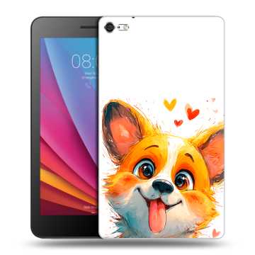 Силиконовый чехол на Huawei MediaPad T2 7.0 Pro с принтом корги