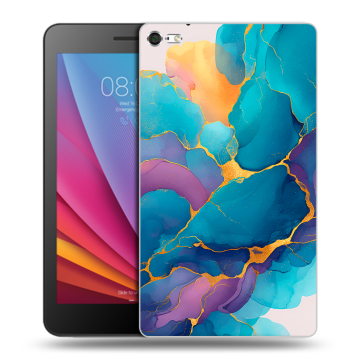 Силиконовый чехол на Huawei MediaPad T2 7.0 Pro с принтом Мрамор блестки