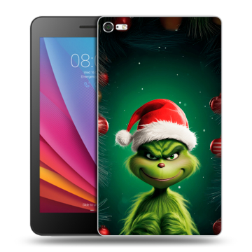 Силиконовый чехол на Huawei MediaPad T2 7.0 Pro с принтом Гринч Новый год Рождество
