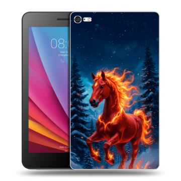 Силиконовый чехол на Huawei MediaPad T2 7.0 Pro с принтом Новый год коня