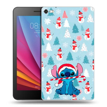 Силиконовый чехол на Huawei MediaPad T2 7.0 Pro с принтом Стич Новый год