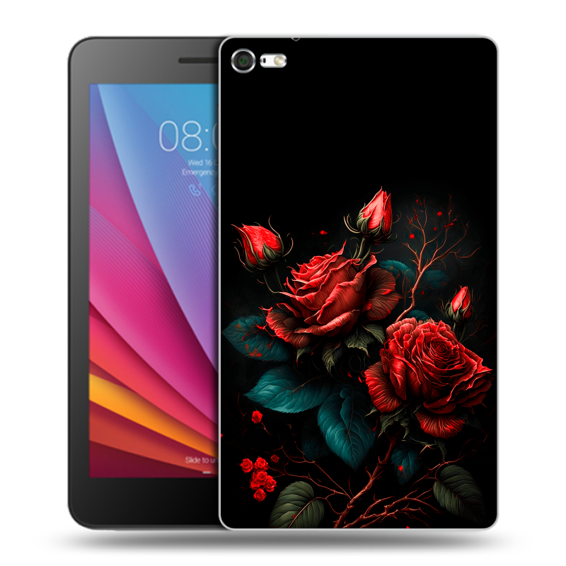 Силиконовый чехол на Huawei MediaPad T2 7.0 Pro с принтом Розы красные Силиконовый чехол на Huawei MediaPad T2 7.0 Pro с принтом Розы красные