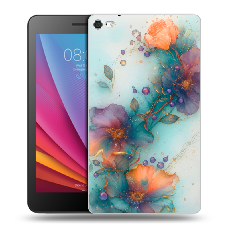 Силиконовый чехол на планшета Huawei MediaPad T2 7.0 Pro с принтом Акварельные цветы Силиконовый чехол на планшета Huawei MediaPad T2 7.0 Pro с принтом Акварельные цветы