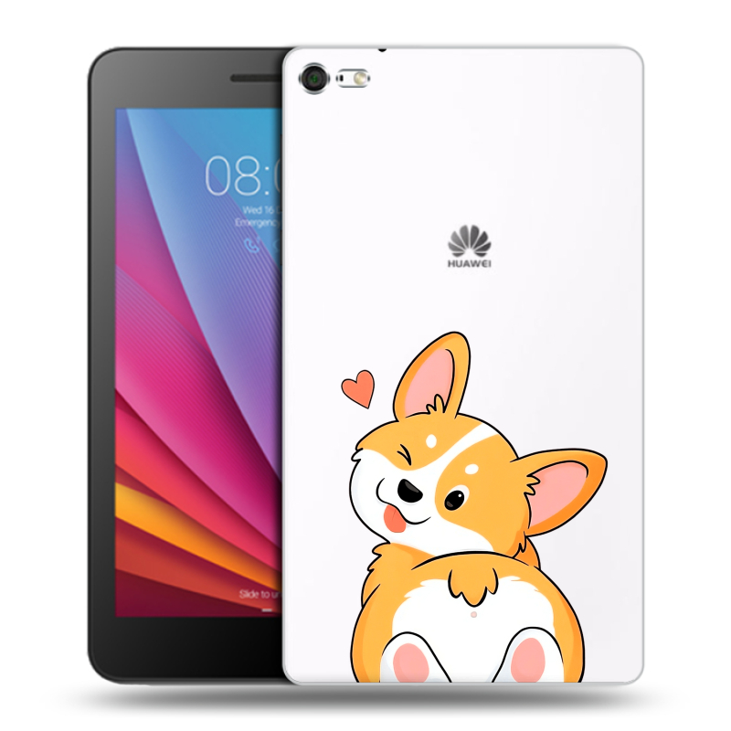 Силиконовый чехол на Huawei MediaPad T2 7.0 Pro с принтом Корги Силиконовый чехол на Huawei MediaPad T2 7.0 Pro с принтом Корги