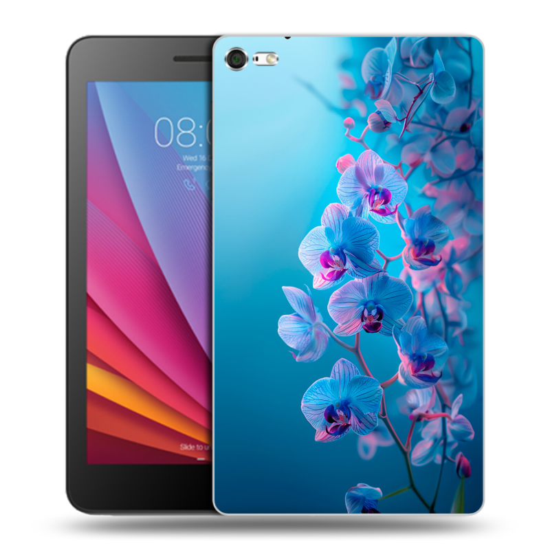 Силиконовый чехол на Huawei MediaPad T2 7.0 Pro с принтом голубые орхидеи Силиконовый чехол на Huawei MediaPad T2 7.0 Pro с принтом голубые орхидеи