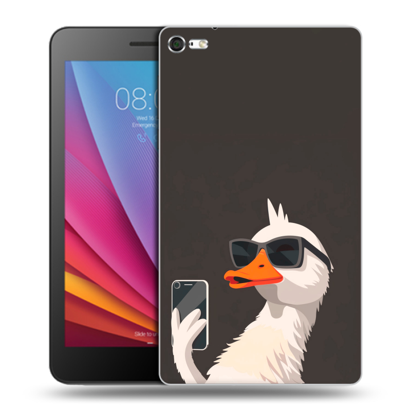 Силиконовый чехол на Huawei MediaPad T2 7.0 Pro с принтом утка в очках Силиконовый чехол на Huawei MediaPad T2 7.0 Pro с принтом утка в очках