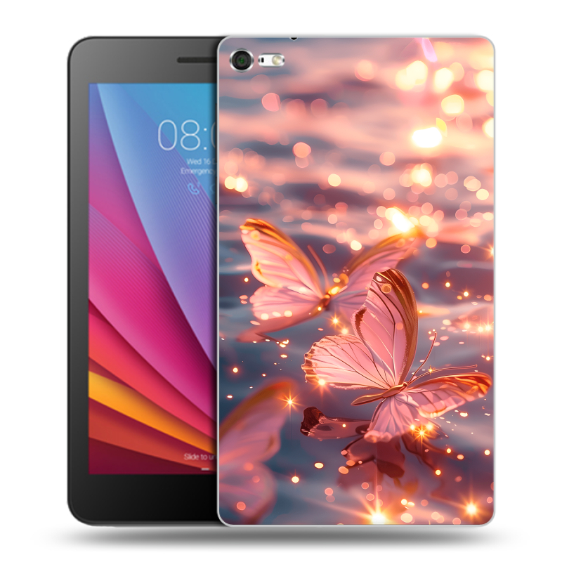 Силиконовый чехол на планшета Huawei MediaPad T2 7.0 Pro с принтом бабочки розовые Силиконовый чехол на планшета Huawei MediaPad T2 7.0 Pro с принтом бабочки розовые