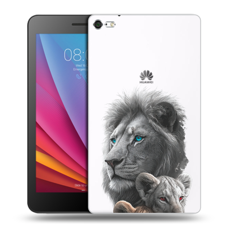 Силиконовый чехол на Huawei MediaPad T2 7.0 Pro с принтом Львы Силиконовый чехол на Huawei MediaPad T2 7.0 Pro с принтом Львы