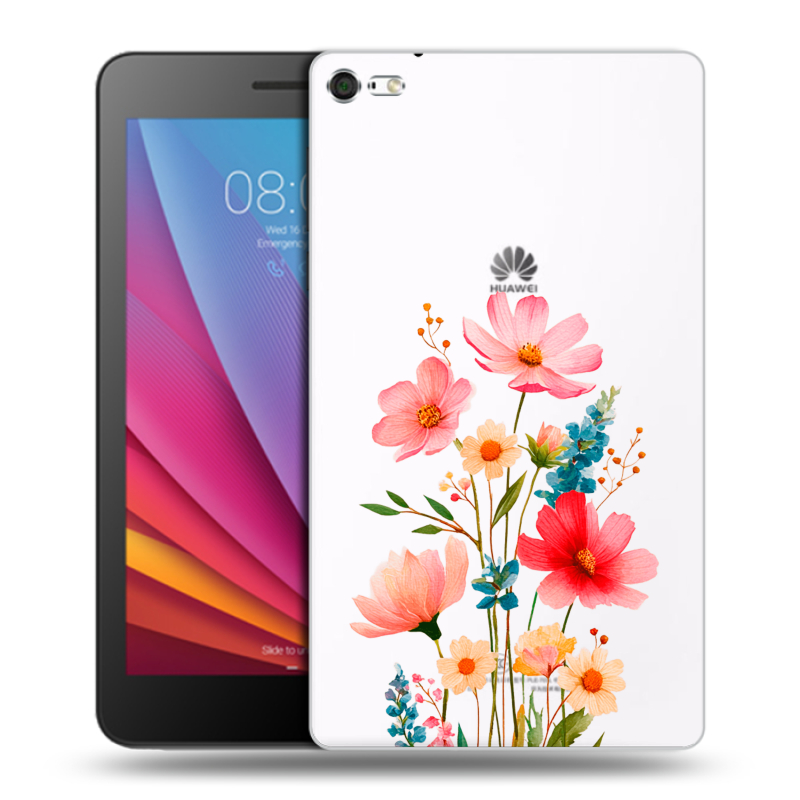 Силиконовый чехол на Huawei MediaPad T2 7.0 Pro с принтом Цветы Силиконовый чехол на Huawei MediaPad T2 7.0 Pro с принтом Цветы