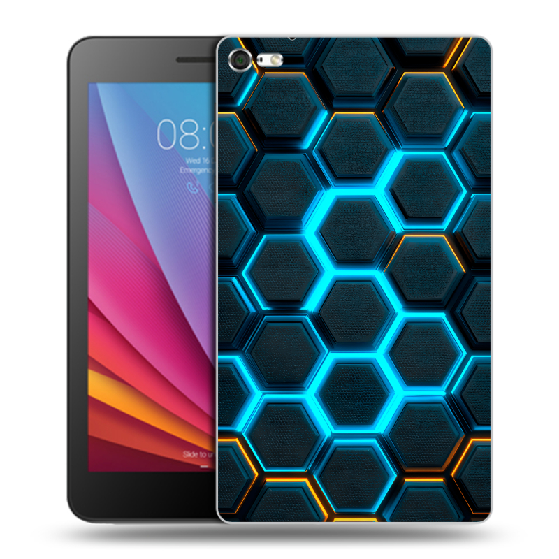 Силиконовый чехол на Huawei MediaPad T2 7.0 Pro с принтом Неоновые соты Силиконовый чехол на Huawei MediaPad T2 7.0 Pro с принтом Неоновые соты