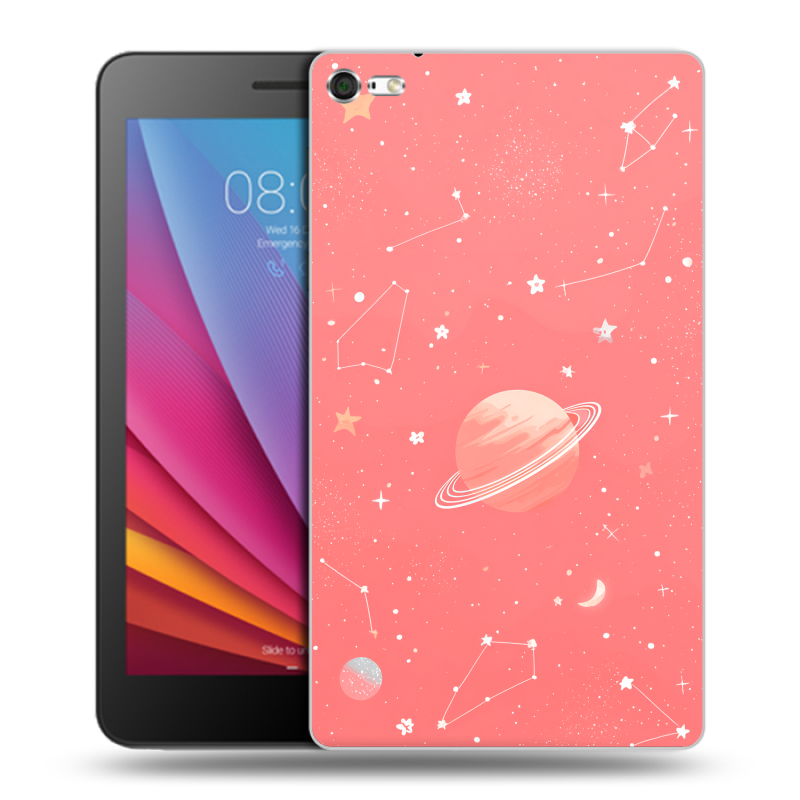 Силиконовый чехол на Huawei MediaPad T2 7.0 Pro с принтом Розовый космос Силиконовый чехол на Huawei MediaPad T2 7.0 Pro с принтом Розовый космос
