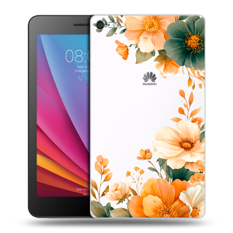 Силиконовый чехол на Huawei MediaPad T2 7.0 Pro с принтом Цветы принт Силиконовый чехол на Huawei MediaPad T2 7.0 Pro с принтом Цветы принт
