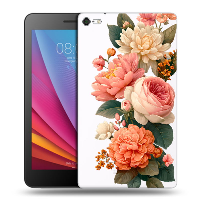 Силиконовый чехол на Huawei MediaPad T2 7.0 Pro с принтом цветы Силиконовый чехол на Huawei MediaPad T2 7.0 Pro с принтом цветы