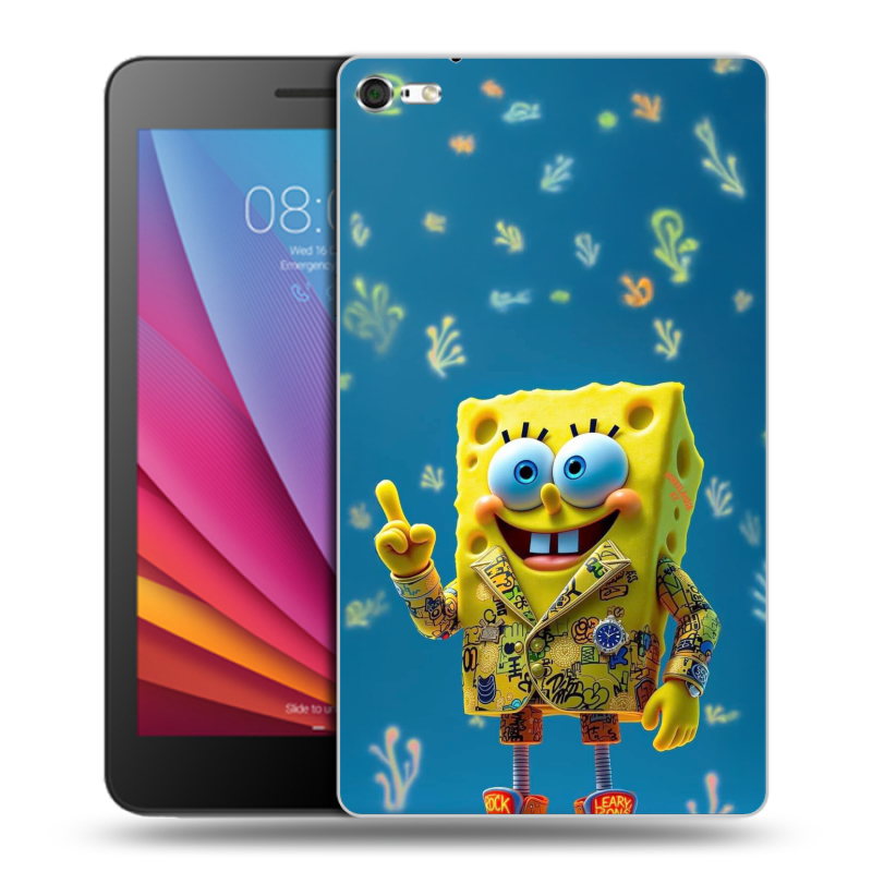 Силиконовый чехол на планшета Huawei MediaPad T2 7.0 Pro с принтом Спанч боб Спанчбоб Силиконовый чехол на планшета Huawei MediaPad T2 7.0 Pro с принтом Спанч боб Спанчбоб