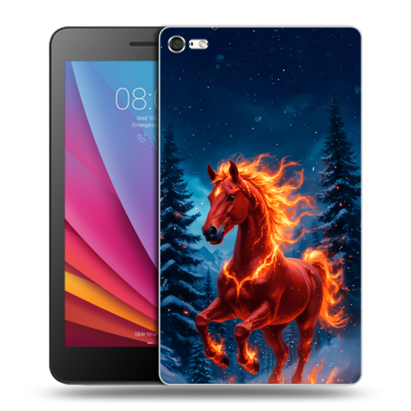 Силиконовый чехол на Huawei MediaPad T2 7.0 Pro с принтом Новый год коня Силиконовый чехол на Huawei MediaPad T2 7.0 Pro с принтом Новый год коня