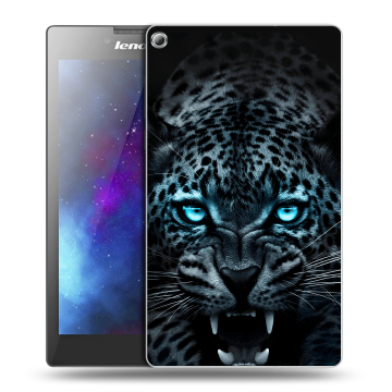 Силиконовый чехол на планшета Lenovo Tab 2 A7-20 с принтом Темный леопард Силиконовый чехол на планшета Lenovo Tab 2 A7-20 с принтом Темный леопард