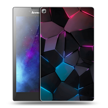 Силиконовый чехол на планшета Lenovo Tab 2 A7-20 с принтом Геометрия неона Силиконовый чехол на планшета Lenovo Tab 2 A7-20 с принтом Геометрия неона