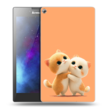 Силиконовый чехол на планшета Lenovo Tab 2 A7-20 с принтом Милые котики Силиконовый чехол на планшета Lenovo Tab 2 A7-20 с принтом Милые котики