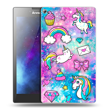 Силиконовый чехол на Lenovo Tab 2 A7-20 с принтом Единороги