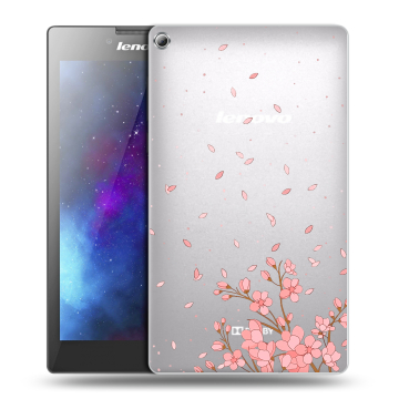 Силиконовый чехол на Lenovo Tab 2 A7-20 с принтом Ветка сакуры