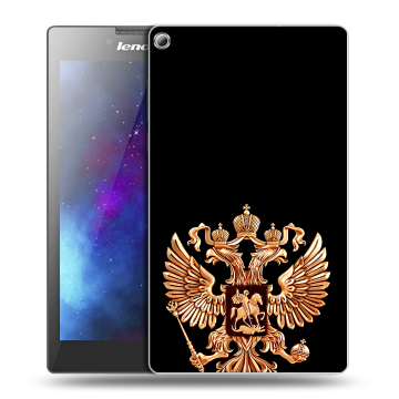 Силиконовый чехол на Lenovo Tab 2 A7-20 с принтом Герб России золотой