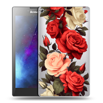 Силиконовый чехол на Lenovo Tab 2 A7-20 с принтом Розы